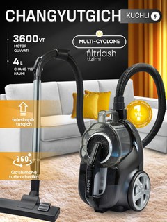 Пылесос BOSH, без мешка, 3600W, 4 л, мощный, иновационный, с телескопической трубкой