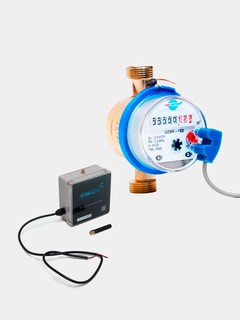 Комплект, счетчик импульсный UZMETER для воды, модем SWEM для передачи данных
