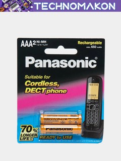 Заряжаемые батарейки Panasonic AAA 830 мА/ч, аккумулятор для радиотелефона