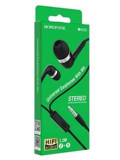 Наушники Borofone M39 с микрофоном, универсальные, 3.5 мм, 1.2 м