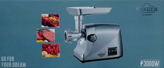 Мясорубка UAKEEN Germany ZL-609, мощность 3000 Вт, система реверса, насадки для колбас и фарша