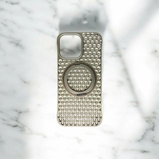Чехол Mag360 для iPhone 15 Pro Max, Titanium, с кольцом-подставкой, магнитный, открытые боковины