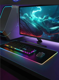 Коврик для мыши "GameNotebook", игровой, с RGB подсветкой, черный 350/250/4мм
