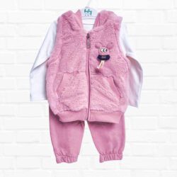 Комплект 3ка Baby fou свитшот + штаны + жилетка на молнии кошка мышка