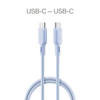 Кабель COMMO Jelly USB Type-C - USB Type-C, 100W, 1,2 м, Light Blue