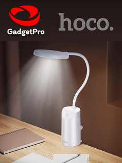 Настольная LED-лампа Hoco HX10 с клипсой, 1200 мАч, 3 режима, гибкая ножка, белая