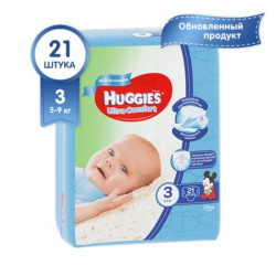 Подгузники Huggies Ultra Comfort 3 (5-9 кг) 21 шт