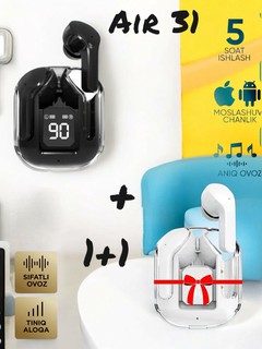 Беспроводные наушники Air 31 с дисплеем микрофоном, Bluetooth 5.3