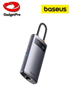 Док-станция Baseus WKWG070113, USB-C, 3×USB 3.0, RJ45 100 Мбит/с, алюминий, 17 см кабель, серый
