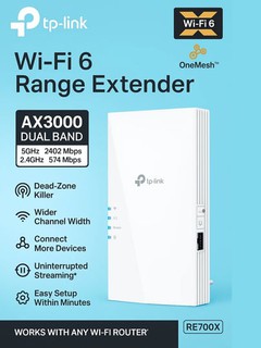 Двухдиапазонный усилитель Wi-Fi сигнала Tp-Link RE700X AX3000 Wi Fi6