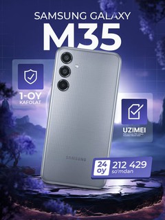 Smartfon Samsung Galaxy M35 5G, sovg'aga Bluetooth quloqchin Airpods pro 2