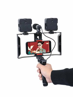 Комплект для видео съемки, Rig kit, микрофон проводной, 2 мини лампы