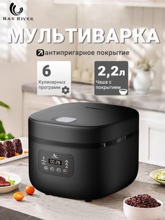 Мультиварка HAN RIVER. 6 автоматических программ. Объём чаши 2,2 л