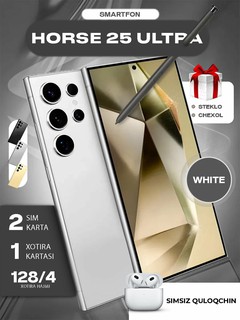 Смартфон Horse 25 ultra 8/128 ГБ, 5000 мАч, с ручкой, стиль Samsung S25 ultra, android, беспроводные наушники в подарок.