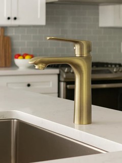 Latun qo‘l yuvgich aralashtirgichi, ulash uchun aksessuarlar bilan