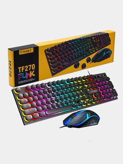 Игровая клавиатура и мышь T-wolf TF200, TF270, с RGB-подсветкой