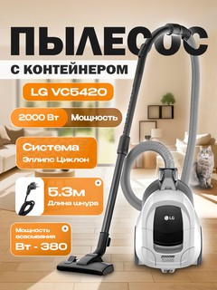 Пылесос с контейнером для пыли LG 5420 NNTS, серебристый