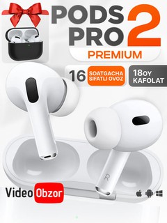 Наушники беспроводные Pods Pro 2 (hi-fi chip), для iPhone и Android, сенсорные
