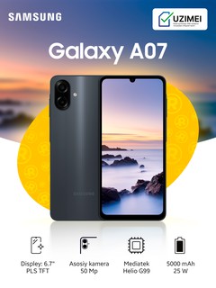 Смартфон Samsung Galaxy A07 4/128 ГБ, Black