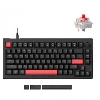 Механическая клавиатура Lemokey X4 84Key, Keychron Red, USB-A, QMK, EN/UZ/RU, Red led, черный