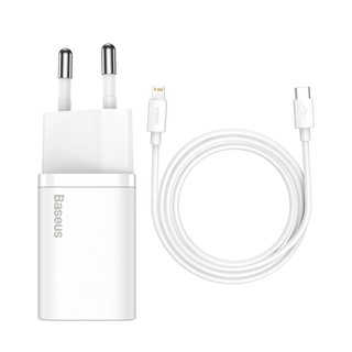 Зарядное устройство Baseus Super Si 20W TZCCSUP-B02 набор с кабелем Type-C To Lightning белое