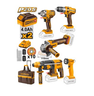 Набор электроинструментов Ingco CKLI2019, желтый