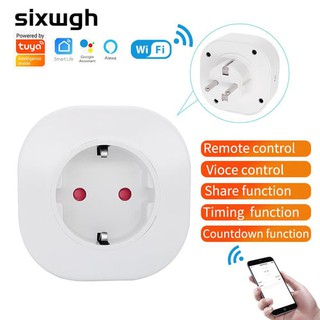 Sixwgh Wi-Fi EU розетка Tuya Умный дом Автоматизация Функция таймера Электрические розетки Alexa Голосовое реле Управление Умная розетка