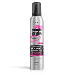 Мусс-пенка для укладки невесом. KERATIN PRO Style МГНОВЕННЫЙ ОБЪЕМ суперсильн. фикс.200мл Витэкс