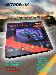 Автомонитор Android COMFORD TS18 4G+Wi-Fi, 9.0", 10.2", 2+32ГБ, 4+64 6+128 GBсо штекером