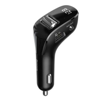 Автомобильный FM - трансмиттер Baseus F40 Streamer MP3 (CCF40-01), 2×USB + AUX, 2A, 15W, с дисплеем, черный