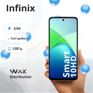 Смартфон Infinix SMART 10 HD 2/64 ГБ, Sleek Black