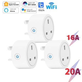 Умная розетка Homekit Wi-Fi, 3-контактная вилка Великобритании, 16a 20a, мониторинг электричества Tim, адаптер для автоматизации умного дома для Apple Smart