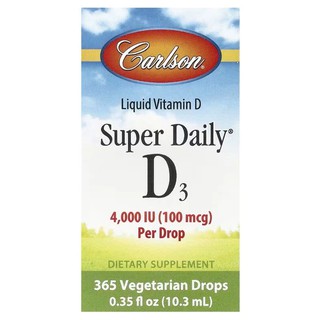 Carlson, Super Daily® D3, 100 мкг (4000 МЕ), 10,3 мл (0,35 жидк. Унции)