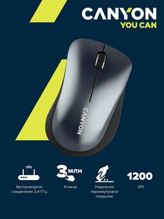 Компьютерная мышь беспроводная CANYON MW-11, с оптическим сенсором, для правой руки