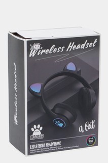 Беспроводные детские наушники MZ-023, с Bluetooth и светящимися кошачьими ушками Чёрный