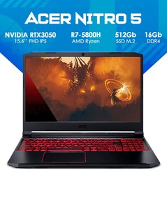 Noutbuk Acer Nitro5 AMD Ryzen 7-5800H DDR4 16GB 512 gb SSD 15.6 FHD IPS 144Hz RTX3050