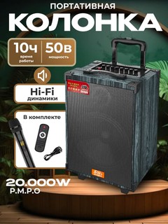 Колонка беспроводная bluetooth, колонка караоке, колонка большая, колонка с микрофоном