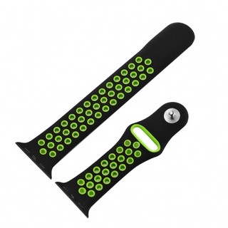 Ремешок Silicone 42-44 mm iWatch Sport Band Black Green