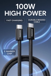 USB кабель BASEUS P10381400111-00 100W Dynamic 4 Series, USB-C на USB-C, быстрая зарядка, 1м