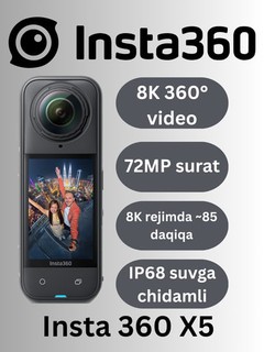 Insta360 X5 8K 360° Экшн-камера – Стабилизация, ИИ, Водозащита