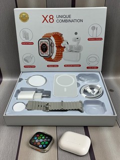 Smart Watch Ultra va Pods pro quloqchini, 8 ta tasma bilan, nabor 10 tasi 1 da, aqlli soat