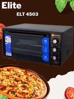 Мини-печь ELITE-4503, термостойкое стекло, лампа, 45 л
