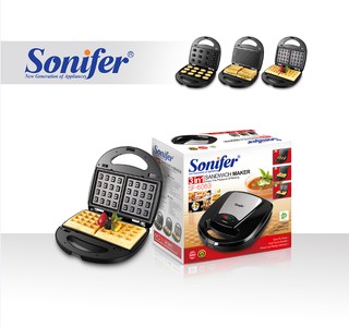 Вафельница 3 in 1, Sonifer SF-6063, антипригарное покрытие, с защитой от перегрева