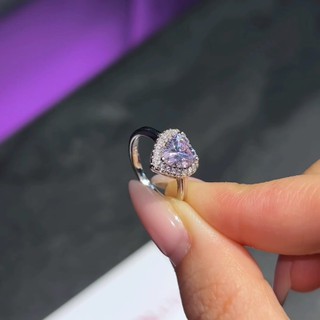 Crystal heart kumush uzuk