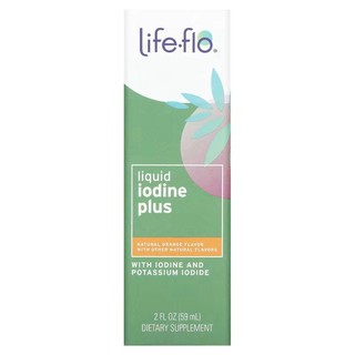 Life-flo, жидкий йод плюс, натуральный апельсиновый вкус, 150 мкг, 59 мл