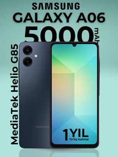 Smartfon Samsung Galaxy A06, 6+128GB, 6.7" katta displey, asosiy kamera 50 MP, Dual Sim