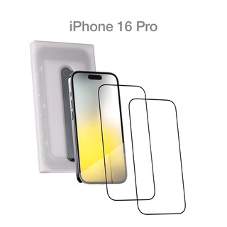 Защитное стекло с аппликатором COMMO (2 шт в комплекте) для Apple iPhone 16 Pro, прозрачное
