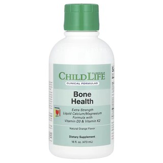 ChildLife Clinicals, жидкая добавка с кальцием, магнием и витаминами D3 и K2, повышенная сила действия, с натуральным апельсиновым вкусом, 473 мл (16 жидк. унций)
