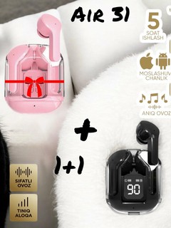 Беспроводные наушники Air 31 с дисплеем микрофоном, Bluetooth 5.3
