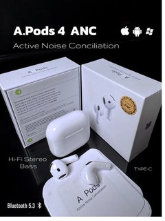 Беспроводные наушники A Pods 4 ANC с шумоподавлением и чистым звукомб Для iPhone и Android